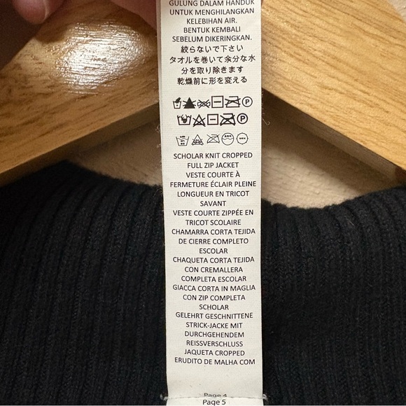 ALO Scholar Knit Cropped Full Zip Jacket Black Size Large - Picture 13 of 15